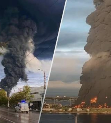 &quot;Хлопок&quot; на нефтебазе в Севастополе: красивые фото и видео, как оно горит