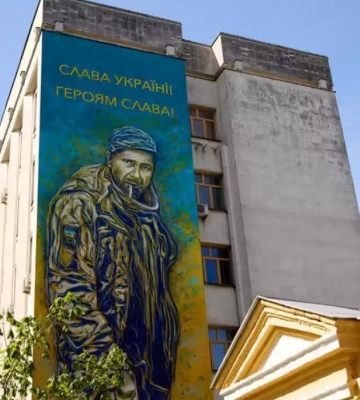 У столиці з’явився мурал із зображенням розстріляного росіянами Олександра Мацієвського