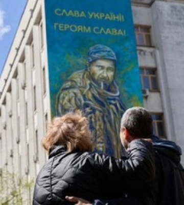 У Києві з&#039;явився мурал із зображенням бійця, розстріляного росіянами: фото