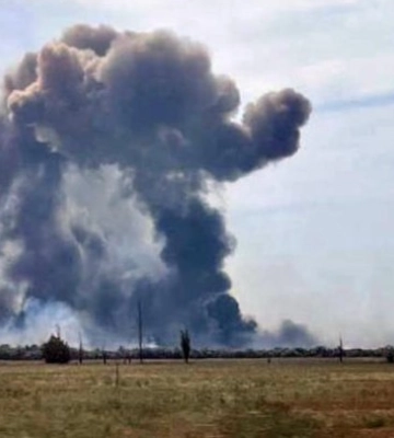 Біля Сімферополя на базі російських прикордонників стався вибух. Фото