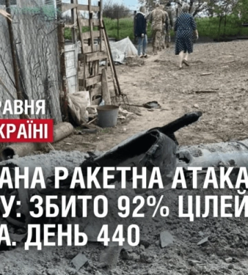 МАСОВАНА РАКЕТНА АТАКА НА УКРАЇНУ: ЗБИТО 92% ЦІЛЕЙ // ВІЙНА. День 440