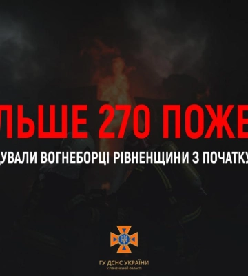 270 пожеж виникло на території Рівненської області з початку року