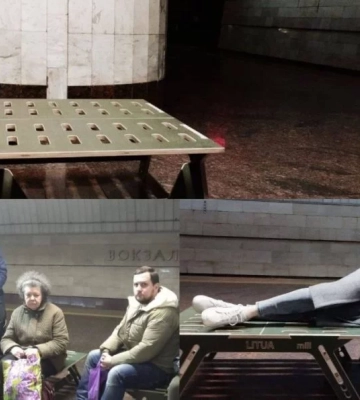 У метро Дніпра з’явилися лави, які перетворюються на ліжка