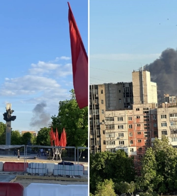 В Луганске — сильный пожар