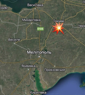 Федоров повідомив про вибухи в Токмаку: карта