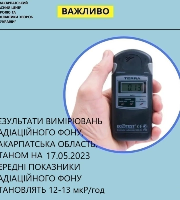 На Закарпатті рівень радіації відповідає нормі
