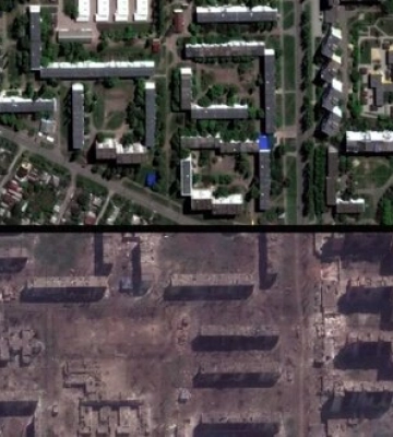 Як змінився Бахмут за рік - супутникові знімки. ФОТО