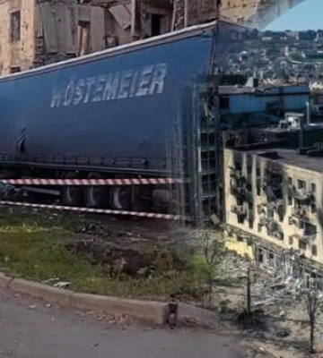 В Мариуполе с дороги слетел военный грузовик