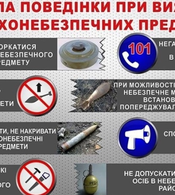 Обережно – вибухонебезпечні предмети!