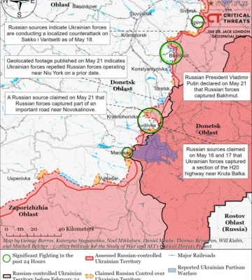 ВСУ контролируют определенные объекты и частный сектор в Бахмуте, продолжается борьба за господствующие высоты (КАРТА, )