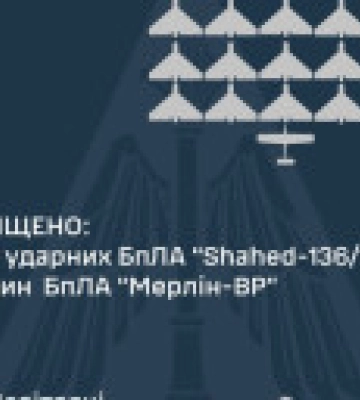 В українському небі було знищено 20 &quot;шахедів&quot; та розвідувальний дрон &quot;Мерлін-ВР&quot; - Повітряні Сили