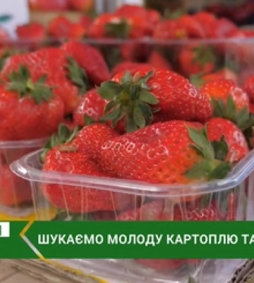 Скільки коштує молода картопля та перша полуниця на ринках у Луцьку (відео)