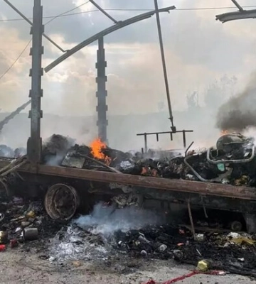 На Дніпропетровщині загорілася вантажівка 