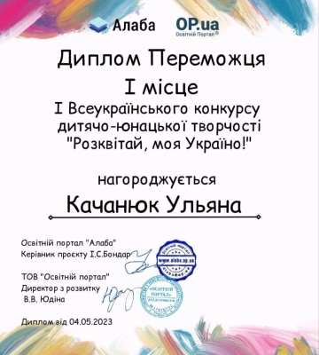 Котик від юної харківської художниці переміг на Всеукраїнському конкурсі