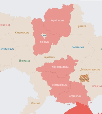 Повітряна тривога у Київській та інших областях
