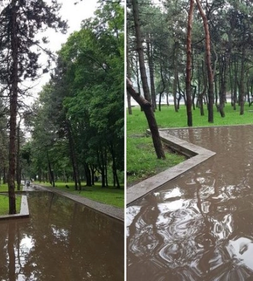 Затопило доріжки: у Дніпрі в парку Писаржевського відкрилася «філія гребного каналу»