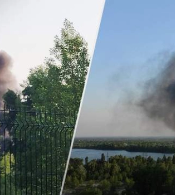В Киеве на Позняках сильный пожар: в небо поднялся столб черного дыма