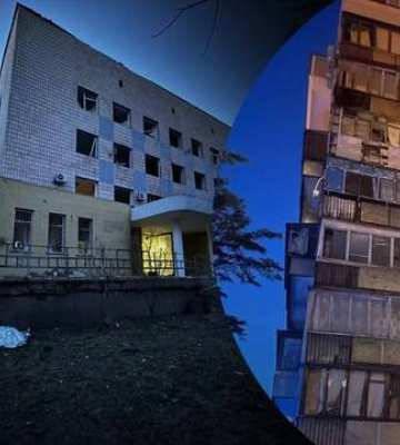 Вибиті вікна і зруйновані стіни: який вигляд має поліклініка у Києві, яку обстріляв ворог