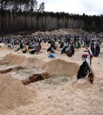Тіла 41 загиблого від рук росіян на Київщині досі не ідентифікували, - Нацполіція