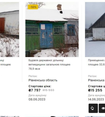 На Рівненщині у червні пропонують приватизувати 10 занедбаних державних об’єктів