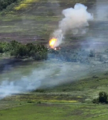 У Запорізькій області знищено російський танк Т-80. ВIДЕО