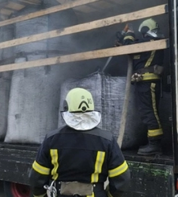 На Волині зайнялася вантажівка, яка перевозила вугілля