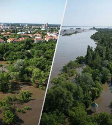 Вода вже підійшла до центру Нової Каховки: моторошні фото та відео катастрофи