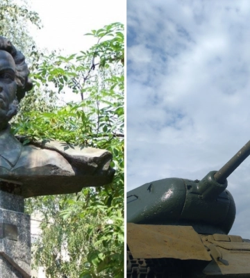 Мінкульт: погруддя Пушкіна і пам’ятник-танк у Полтаві не є пам’ятками історії та монументального мистецтва