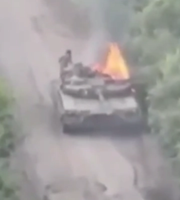 ВСУ ударным дроном уничтожили танк Т-80 под Купянском (видео)