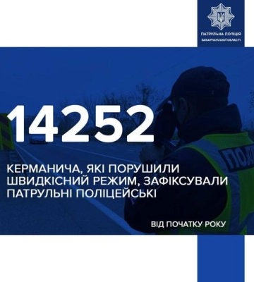 На Закарпатті цього року зафіксували понад 14 тисяч порушень швидкісного режиму