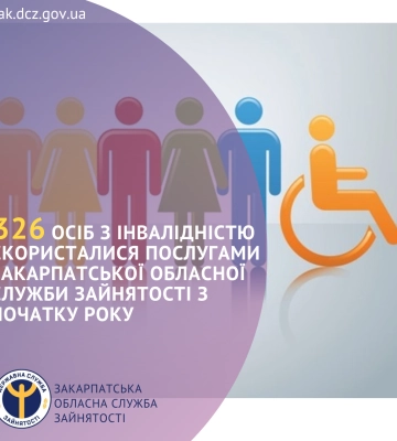 326 осіб з інвалідністю скористались послугами Закарпатської служби зайнятості з початку року