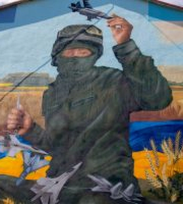 «Запорізький месник» нанизує на голку ворожі літаки в бою і на картині