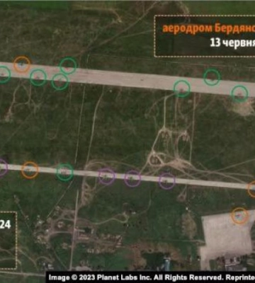 Російські окупанти перевели на аеродром у Бердянську 20 вертольотів з початком українського наступу на Запорізькому напрямку