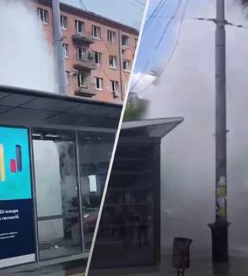 В Киеве на Лукьяновке образовался огромный &quot;фонтан&quot;