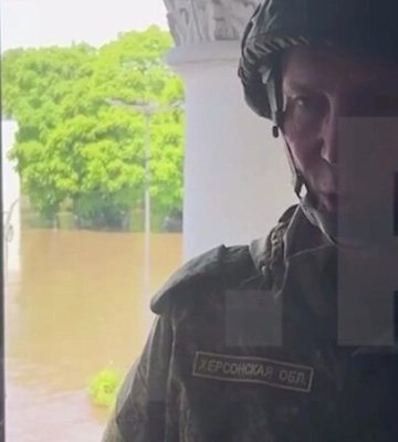 Колаборант Сальдо доводив, що люди в Новій Каховці «спокійно ходять вулицями», поки за його спиною затоплювало центр міста