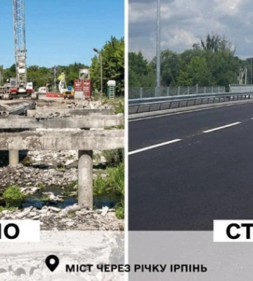 Под Киевом «с нуля» построили мост через реку Ирпень вместо разрушенного во время боевых действий