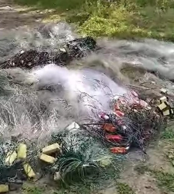 З водойми на Полтавщині дістали понад 800 метрів браконьєрських сіток