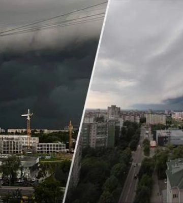 На Львов надвигается гроза: жуткие кадры