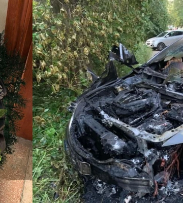 Журналісту, якому спалили авто, принесли під двері вінок