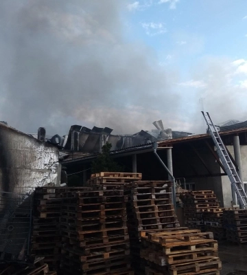 У Закарпатській області ДСНС ліквідували пожежу на підприємстві