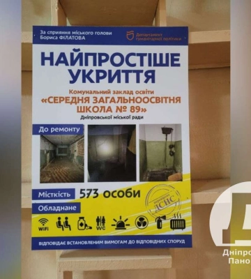 Є Wi-Fi та 3 виходи назовні: у якому стані укриття на базі школи №89 у Дніпрі Є Wi-Fi та 3 виходи назовні: у якому стані укриття на базі школи №89 у Дніпрі