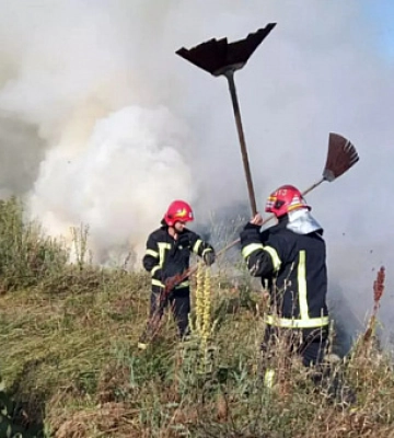 Спасатели потушили пожар в экосистеме Криворожского района