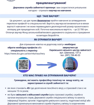 Ваучер на навчання. Хто може скористатися та за яких умов? (ВІДЕО)