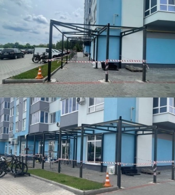 Жителі одного з будинків Черкас просять владу зупинити забудову на пішохідній доріжці