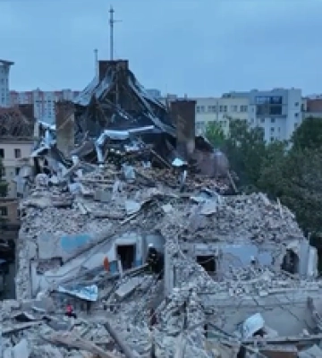 Нічний удар по Львову: відео жахливих наслідків, зняте з висоти