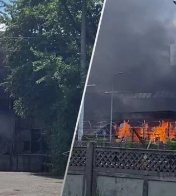 У Києві на Дарниці потужно палає АЗС (фото, відео)