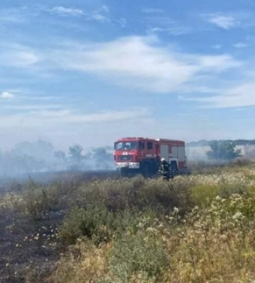 На Одещині палає суха рослинність