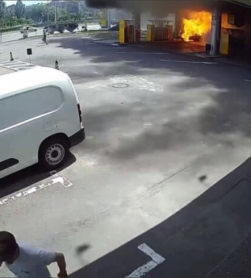 З&#039;явилось відео з аварією на АЗС в Києві