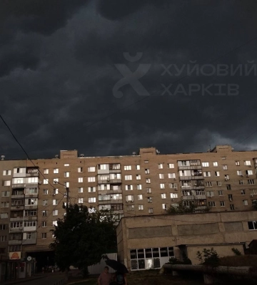 В Харькове - ливень: затопило супермаркет, по городу падают деревья