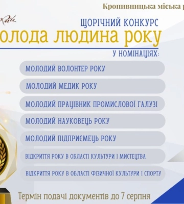 Молода людина року – 2023: у Кропивницькому стартував традиційний щорічний молодіжний конкурс